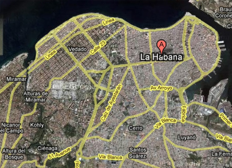Satellite image of Havana