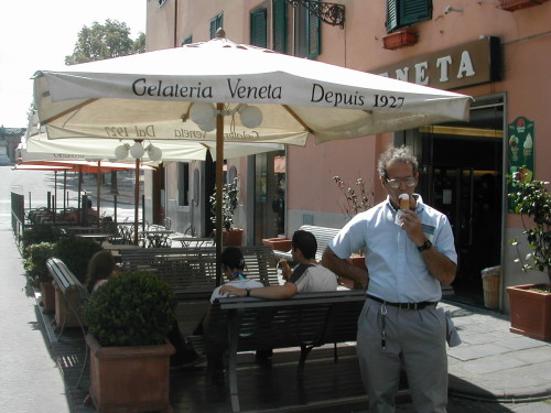 Emilito enjoying gelato