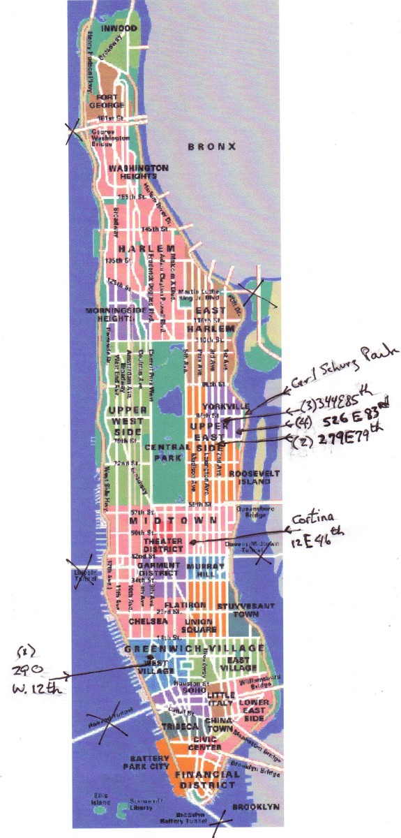 Annotated Manhattan map