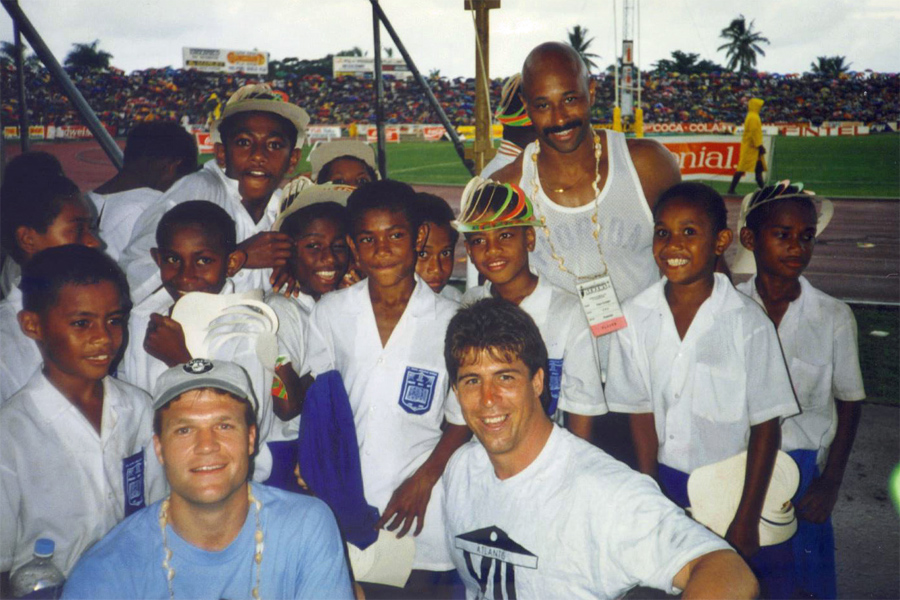 With boys on
            sidelines