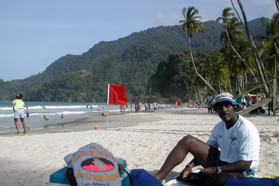 Reggie on beach