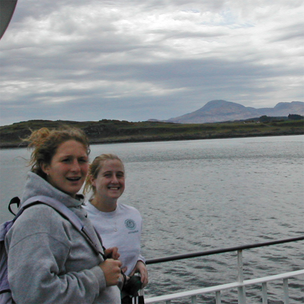 Joan and Ashley
            on boat