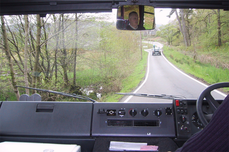 Driving from
            Tobermory one lane