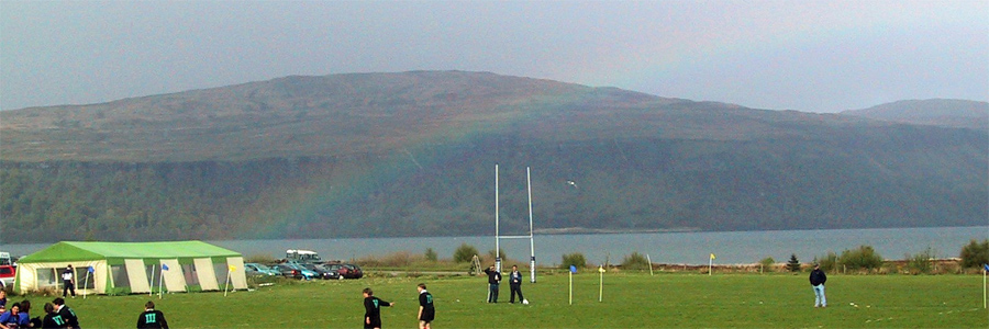 Rainbow over the
            field