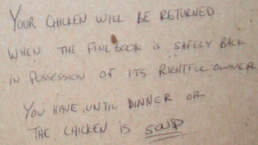 Chicken ransom note