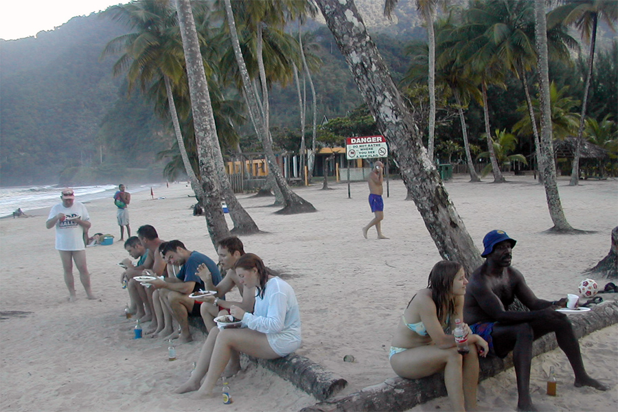 relaxing at beach