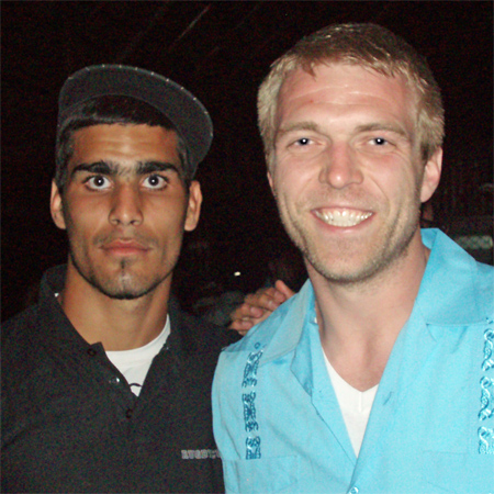 John Babb and his opposite from the Cuba match