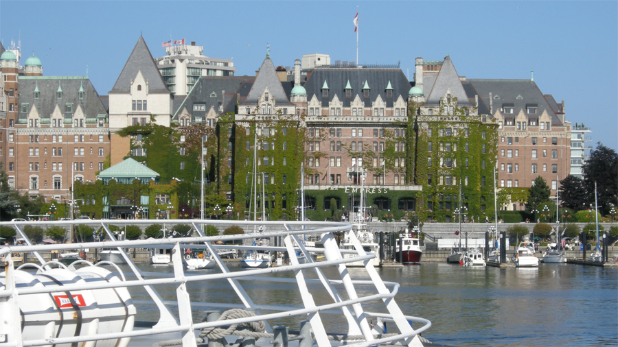 View of Victoria as we
          arrive