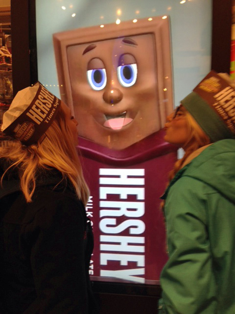 Morgan & Becca at Hershey
          Store