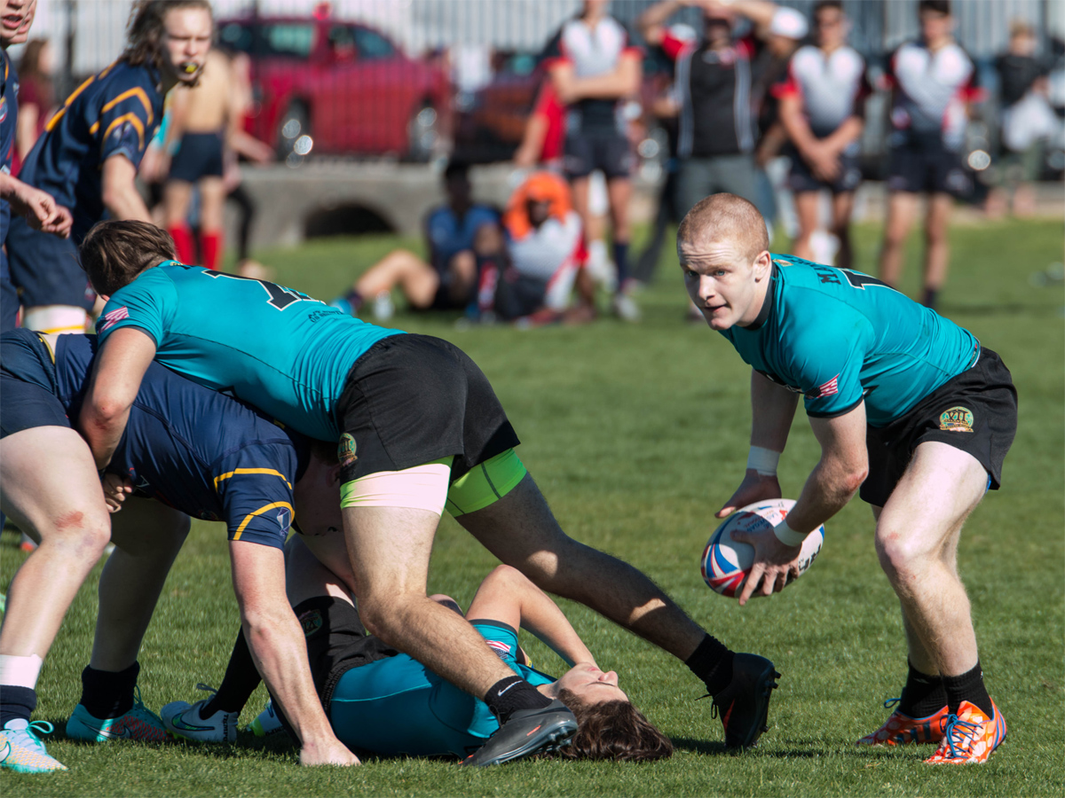 Aeden clears ball
              from ruck