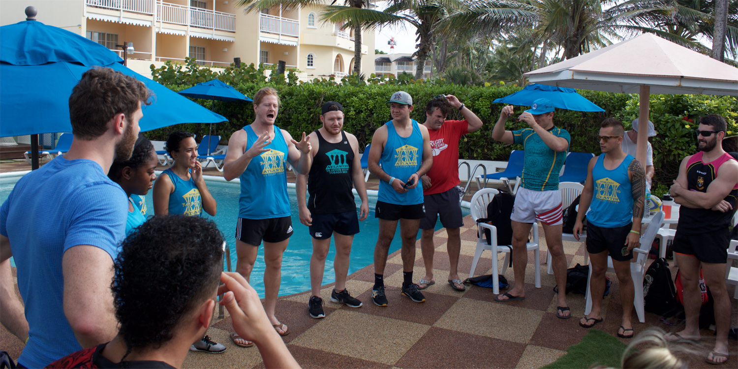 Gathering at pool